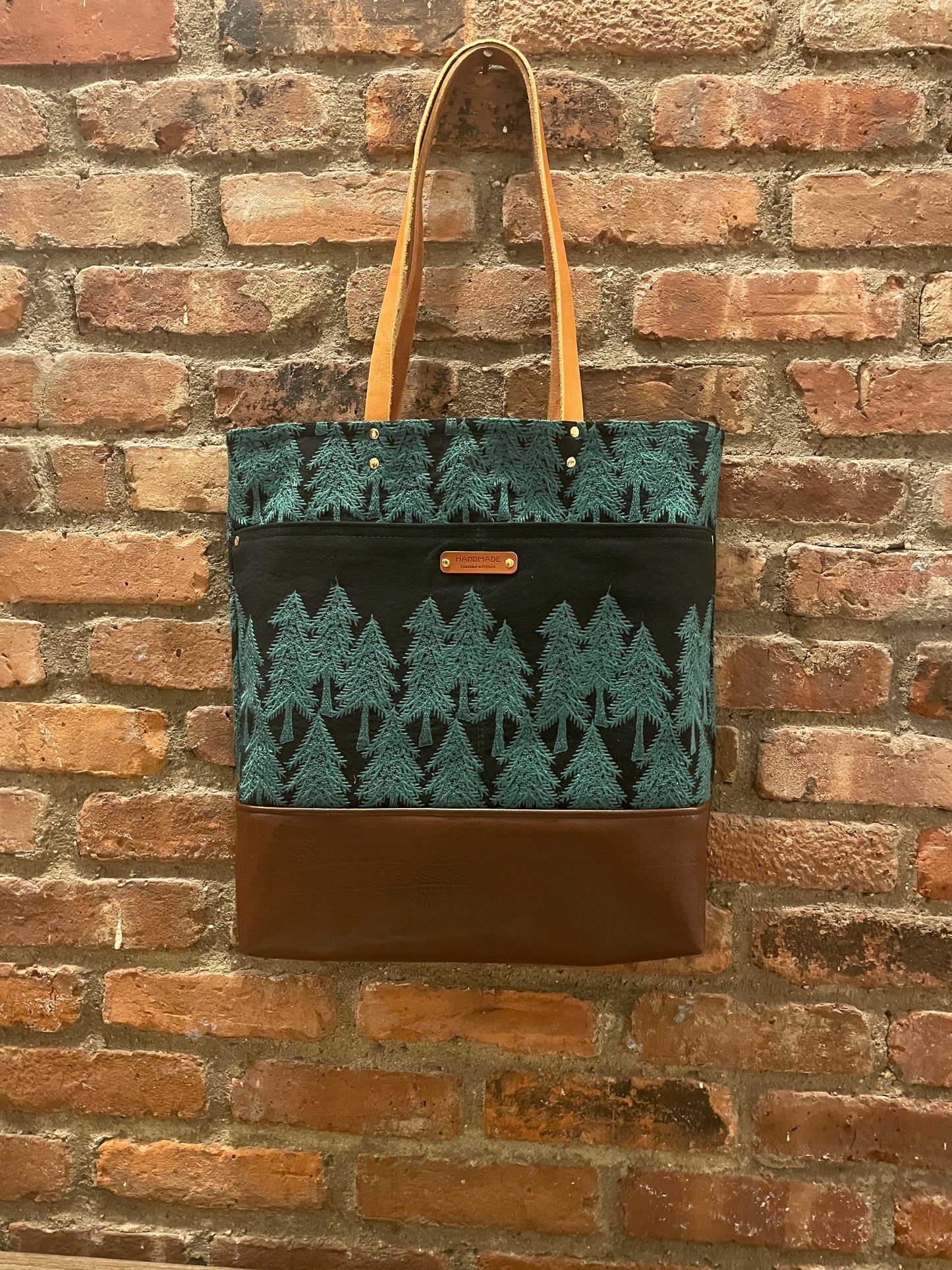Embroidered Pine Tote